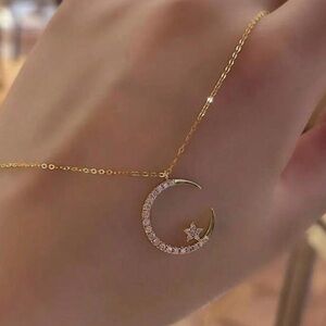 Gold Crescent Moon Necklace